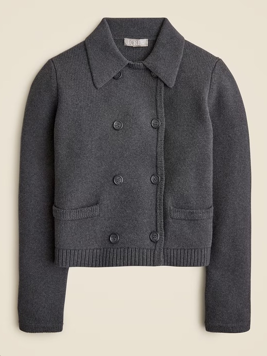 J. Crew Sweaters - NWT J Crew Size Large Marielle Cropped Cardigan Black Sweater Cotton